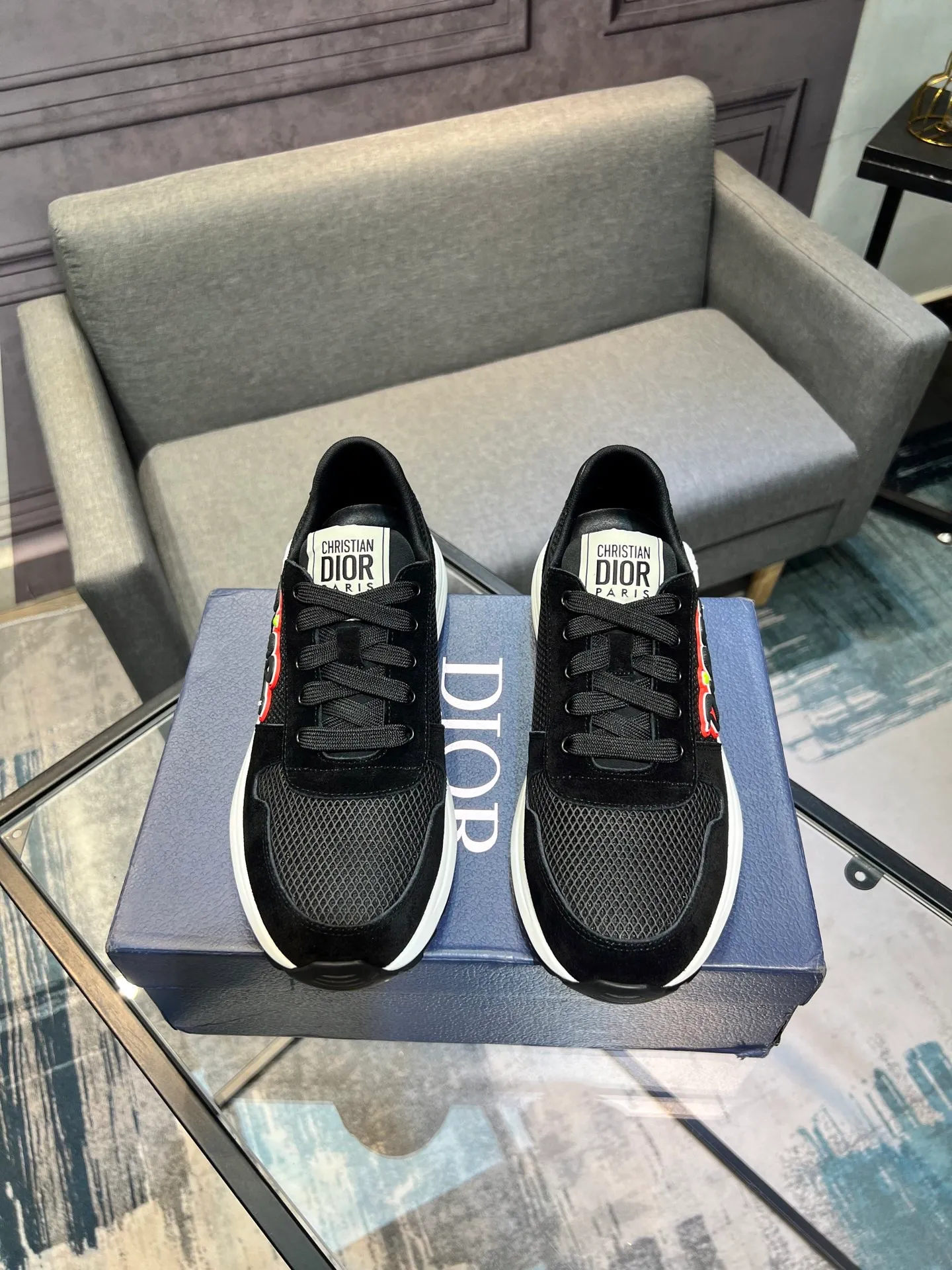 Men's shoes 💰420 [Dior] popular men's shoes, imported mesh splicing material, really inside. Original sole provided by the original factory, 38-45 (45 customized, non-refundable)